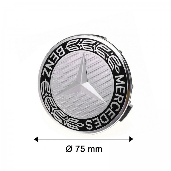 4x Cache Moyeux Centre Roue Ø75mm Mercedes AMG Logo Badge Silver black Tree  NR -  France