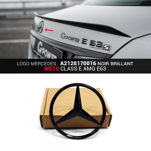Emblème de calandre logo à l'étoile Mercedes-Benz Noir Brillant